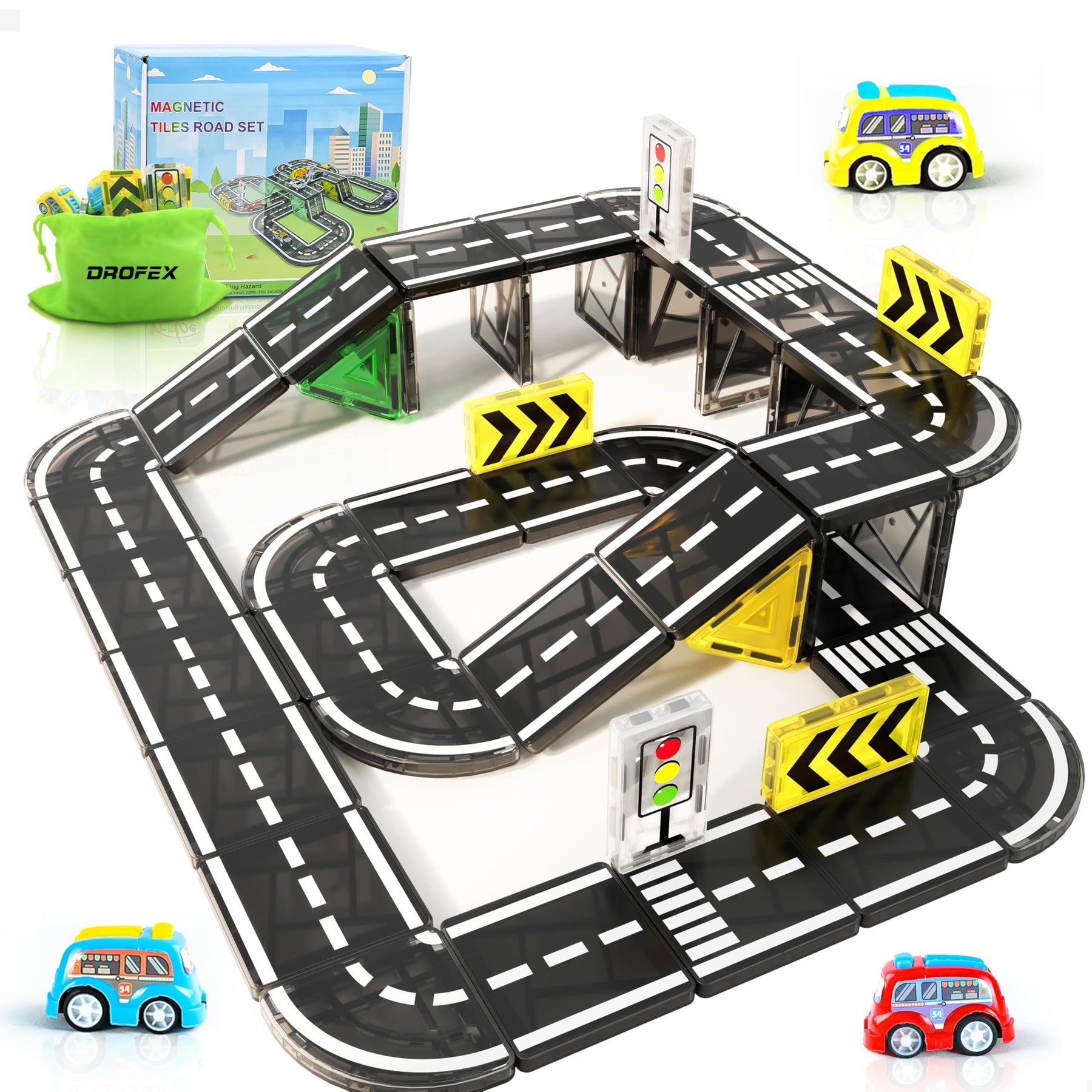 Magnetic Road Tiles Building Set
