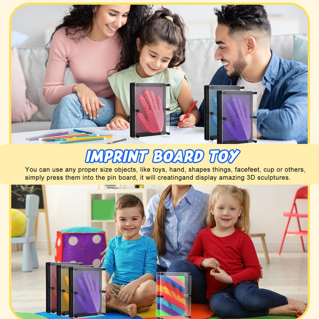 Large Colorful 3D Pin Art Impression Board for Kids and Adults