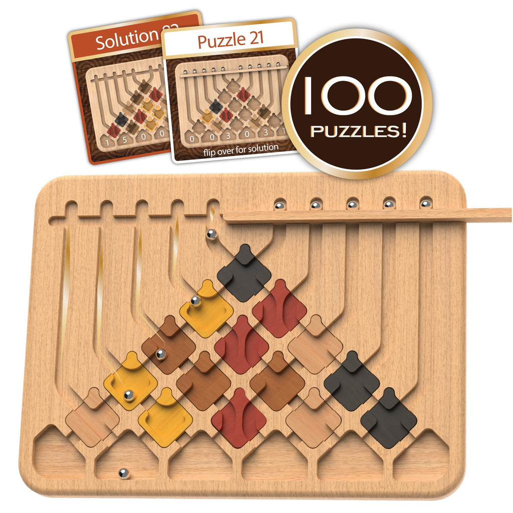 Marble Circuit Logic Puzzle Game with 100 Brain Teasers for Ages 8 Plus
