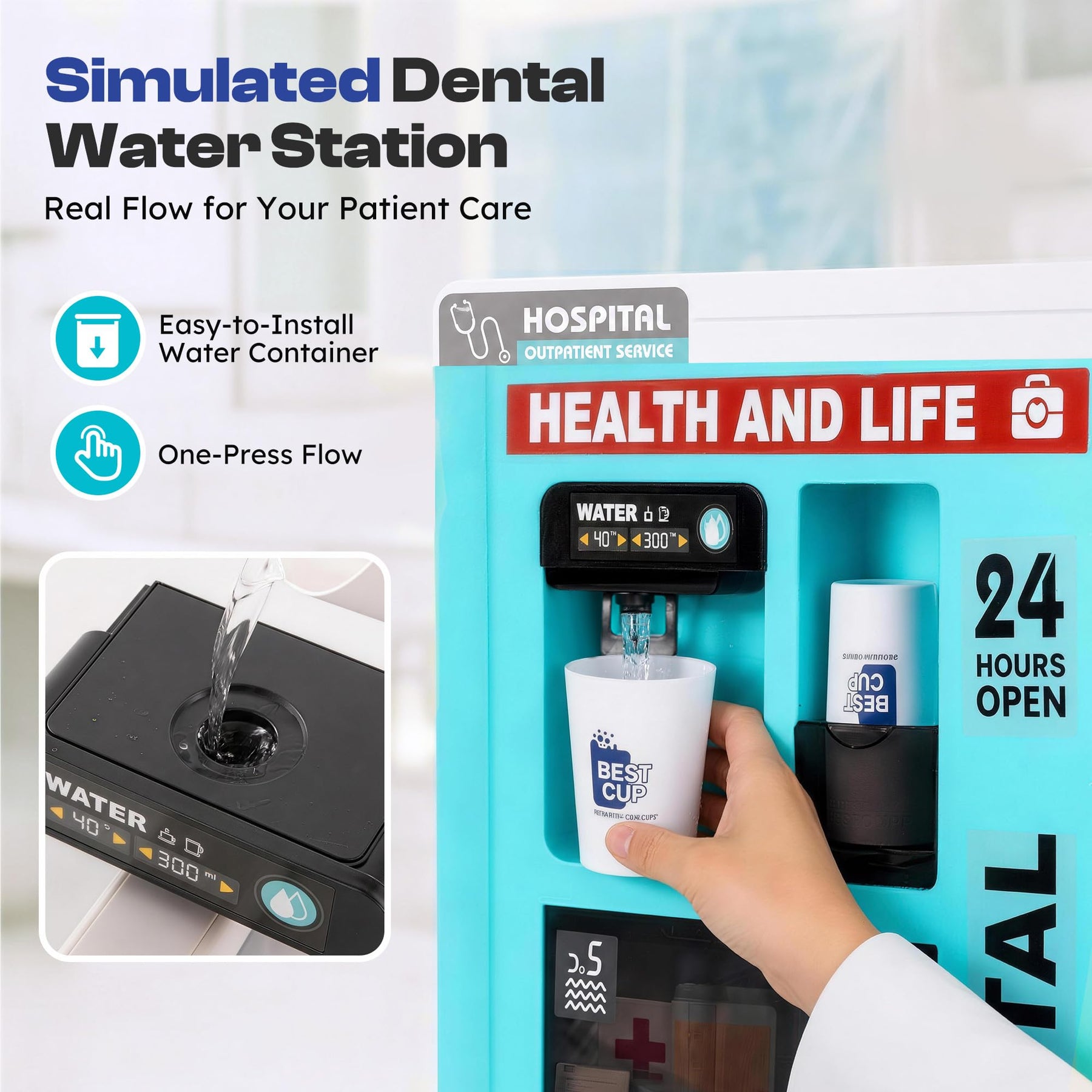 Kids Doctor Medical Station Playset with Dentist Pharmacy and Checkout