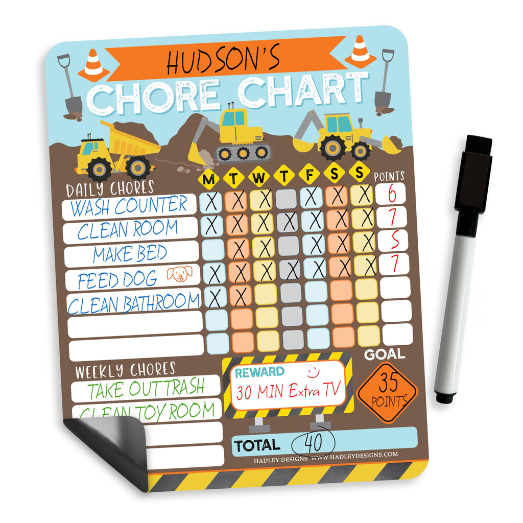 Magnetic Chore and Responsibility Chart for Kids at Home