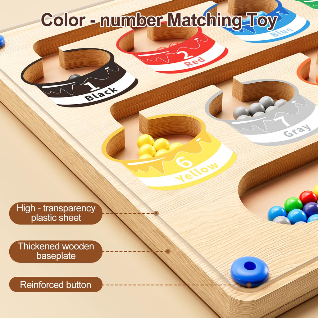 Magnetic Color Number Maze Montessori Puzzle Board Ages 3 to 5