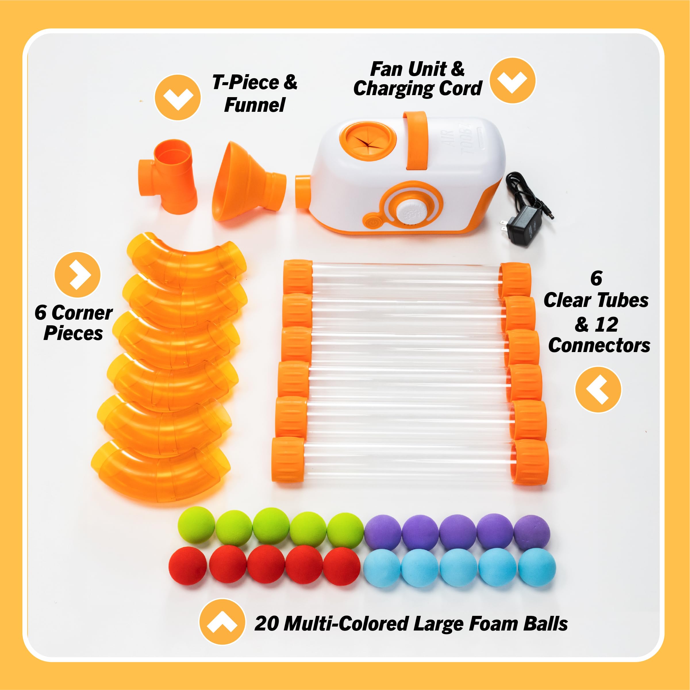 Air Powered STEM Building Tube Toy for Kids Ages 3 and Up