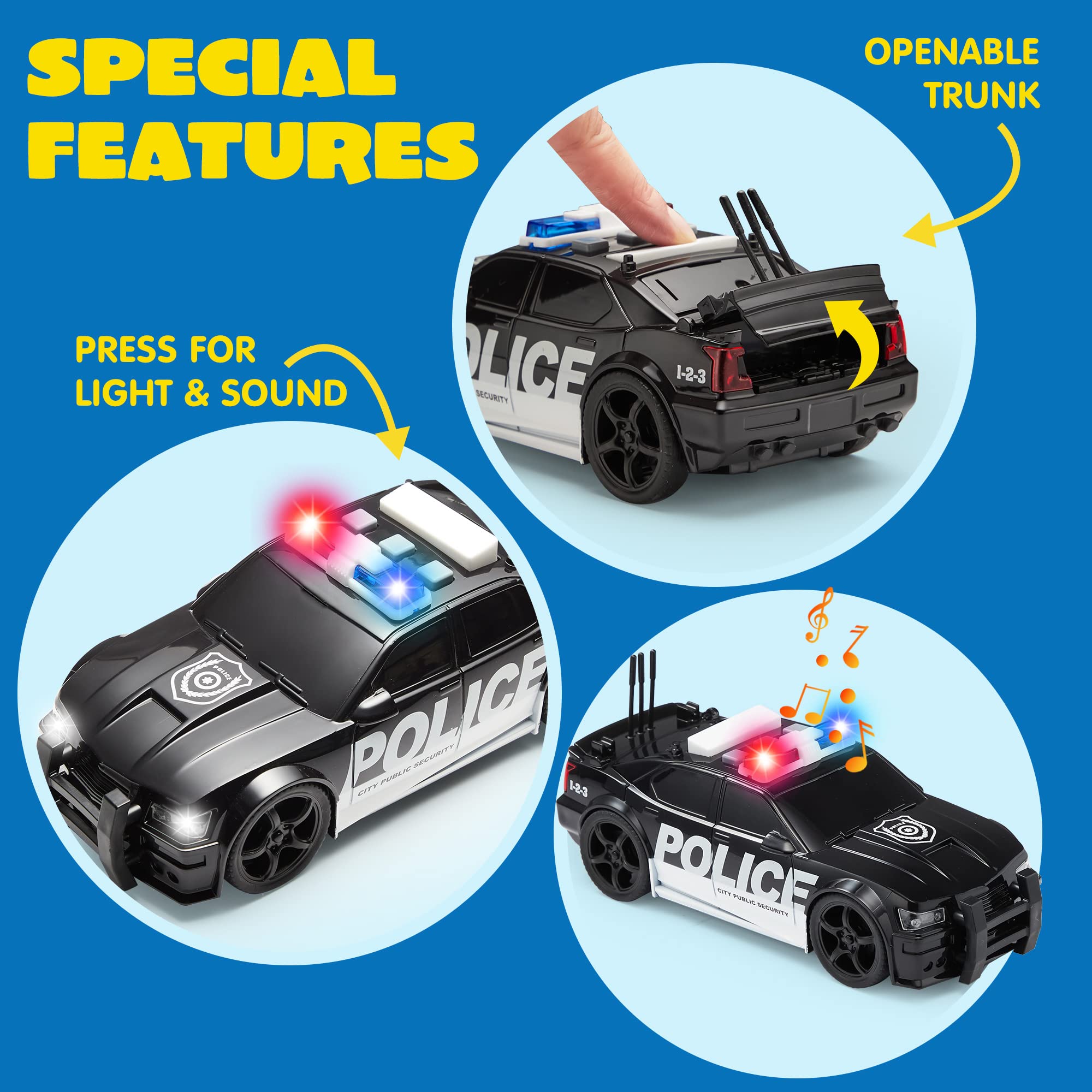 Emergency Vehicle Toy Set with Lights Sounds Fire Truck and Helicopter