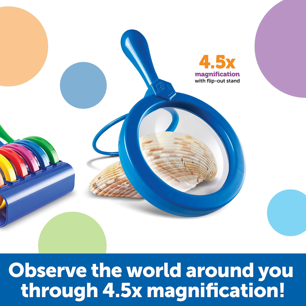 Primary Science Jumbo Magnifiers with Stands Set of Six for Kids