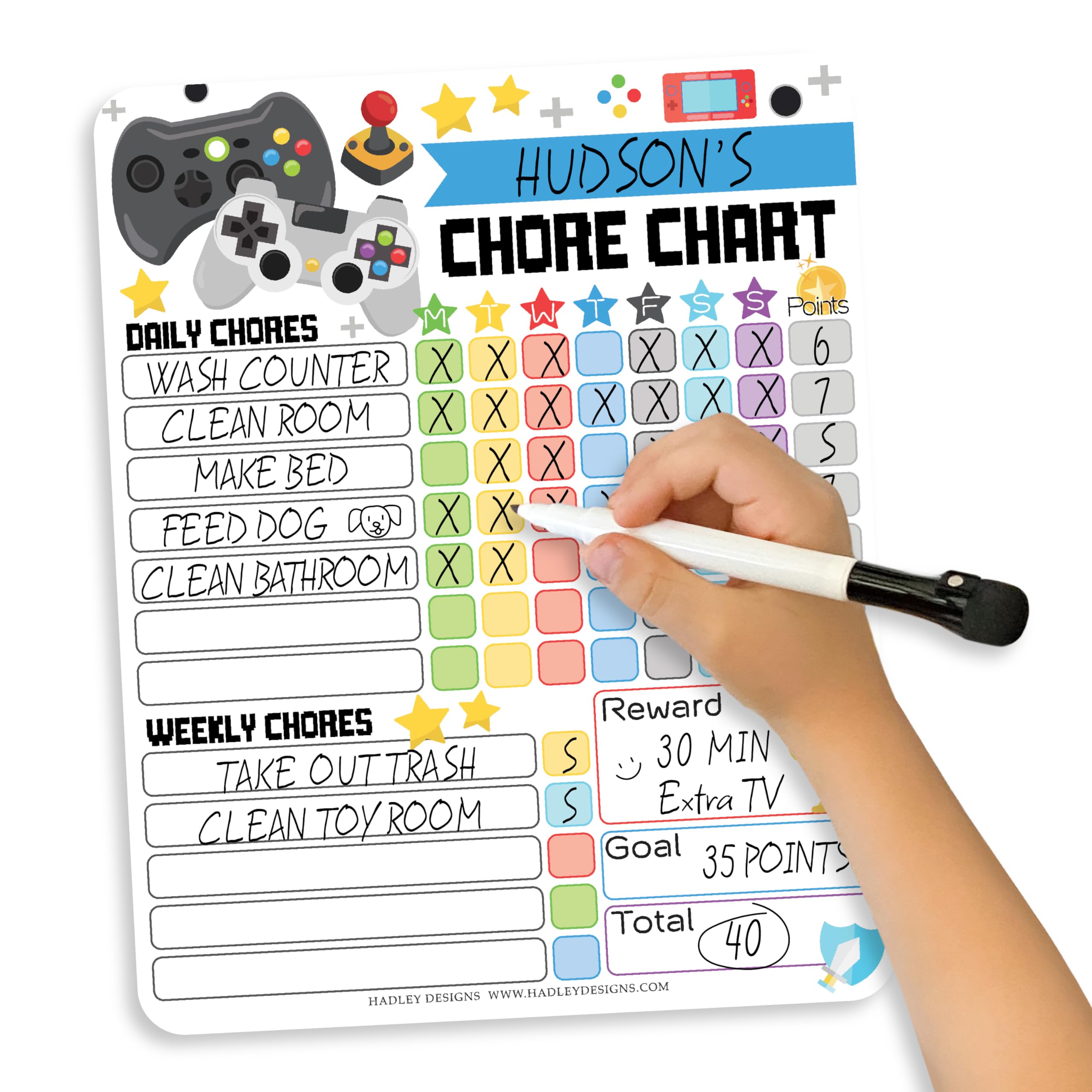 Magnetic Chore and Responsibility Chart for Kids at Home