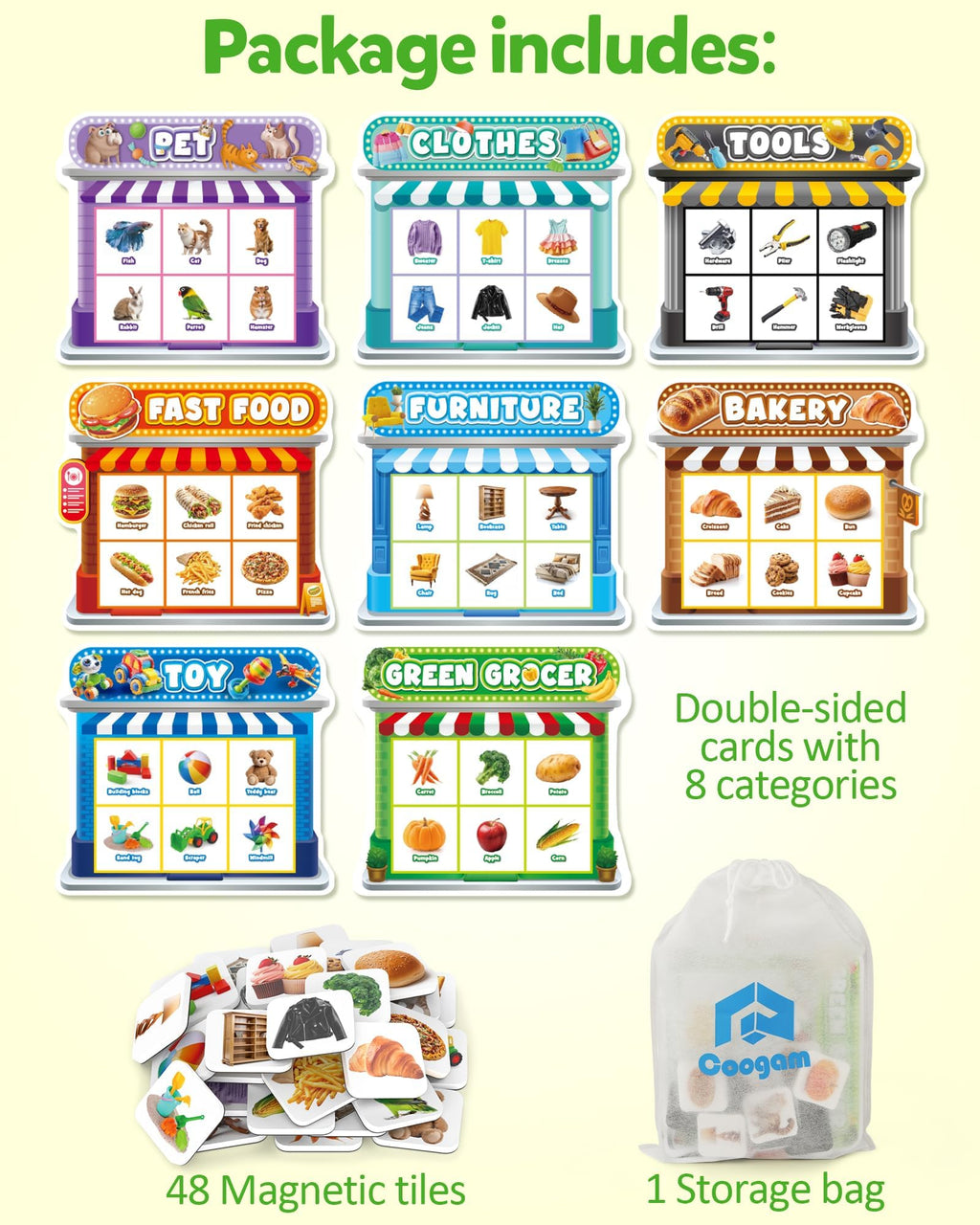 Magnetic Sorting Montessori Fridge Magnets Matching Game