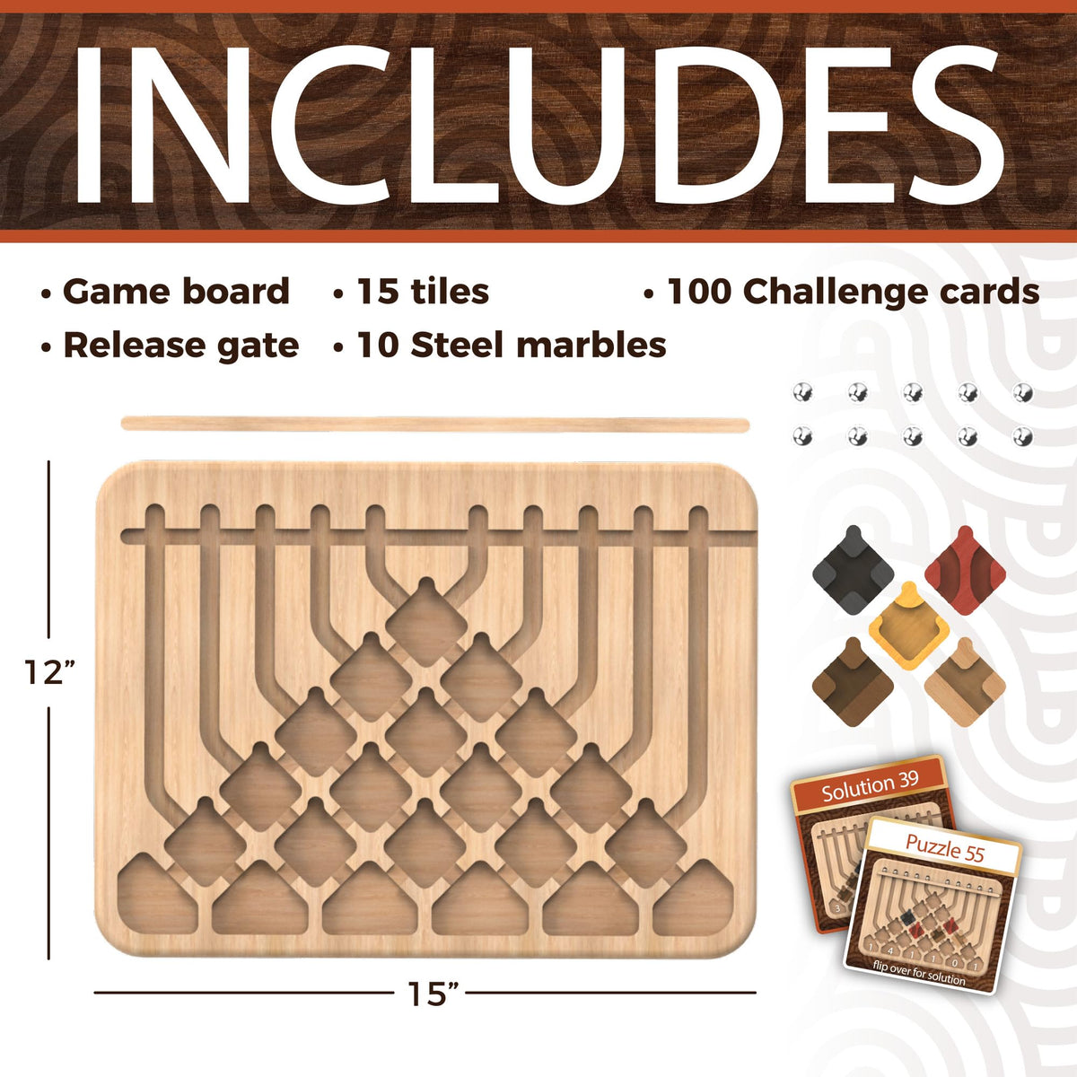 Marble Circuit Logic Puzzle Game with 100 Brain Teasers for Ages 8 Plus