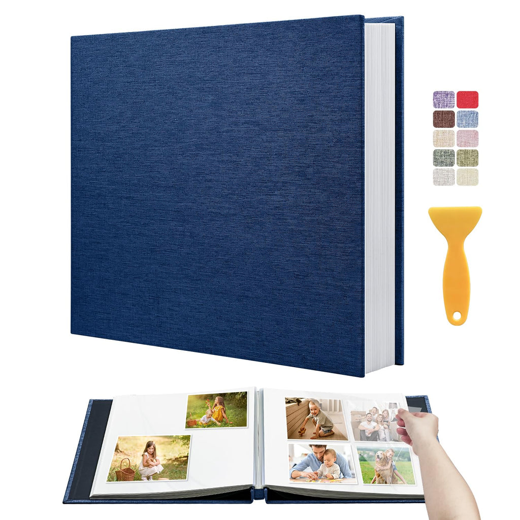 Large Self Adhesive Scrapbook Photo Album with Linen Cover 40 Pages