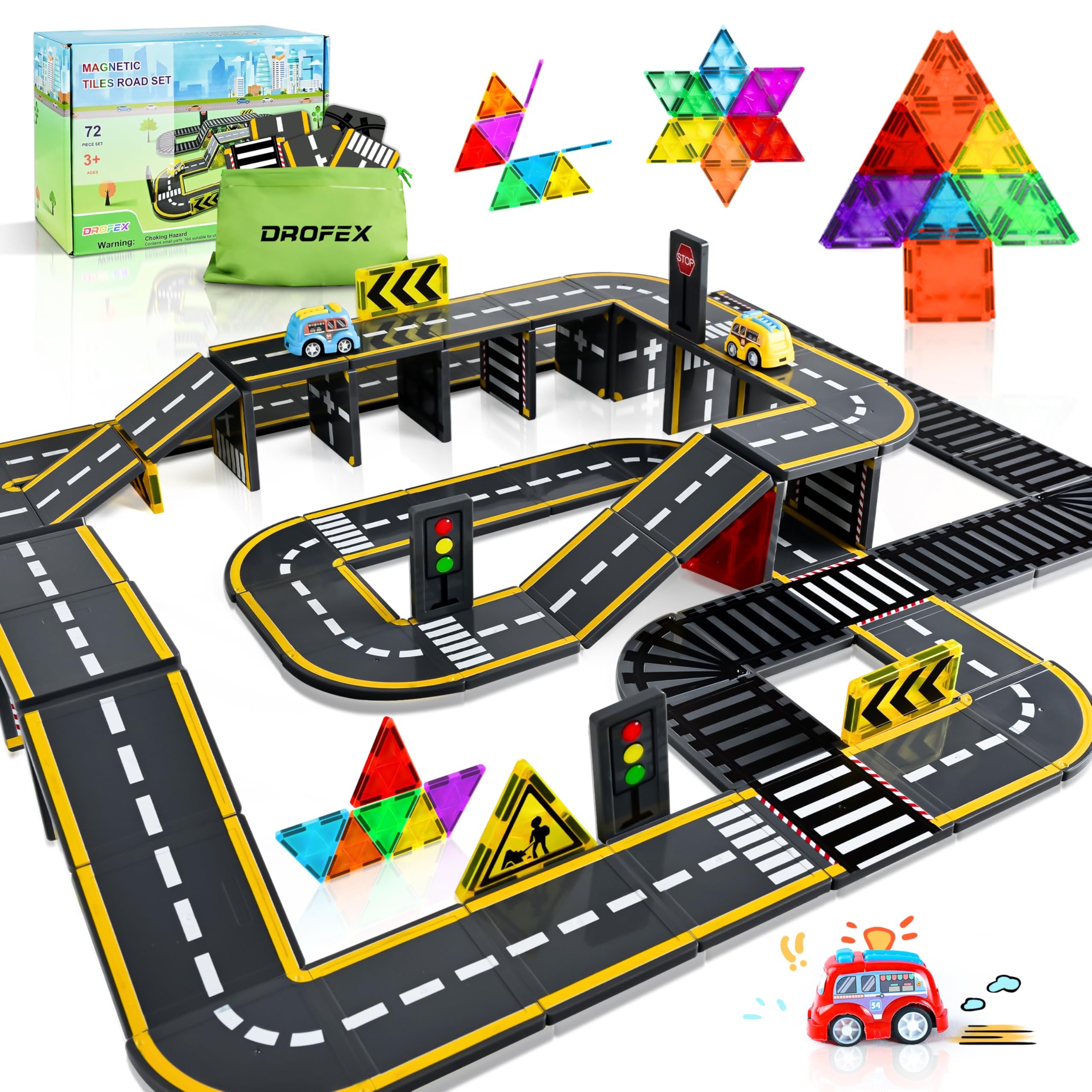 Magnetic Road Tiles Building Set