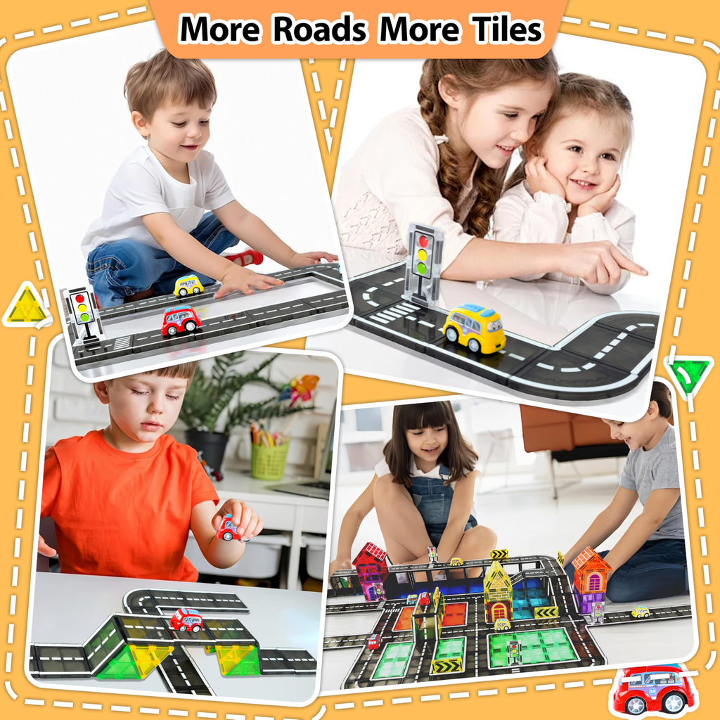 Magnetic Road Tiles Building Set