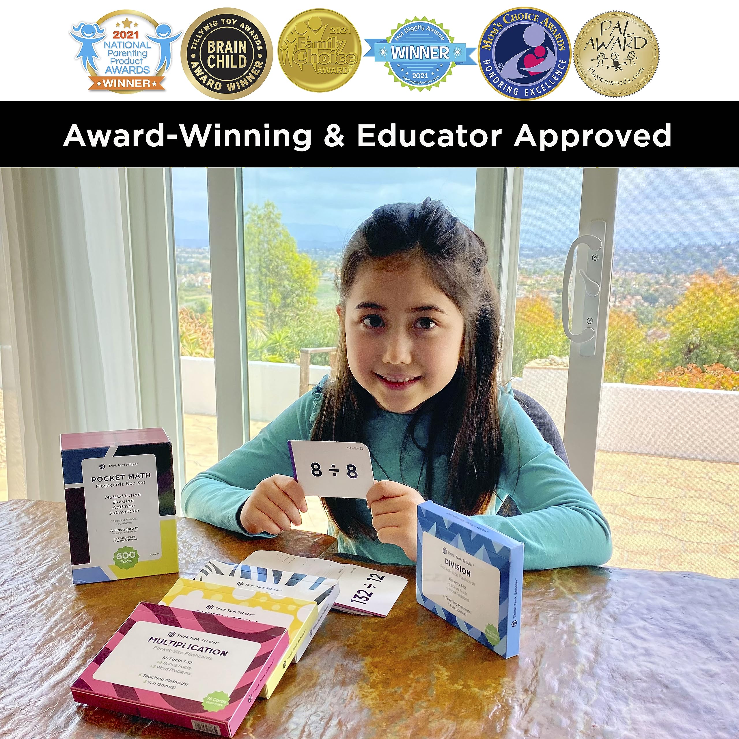 Jumbo Math Flash Cards with Dice for Addition Subtraction Multiplication