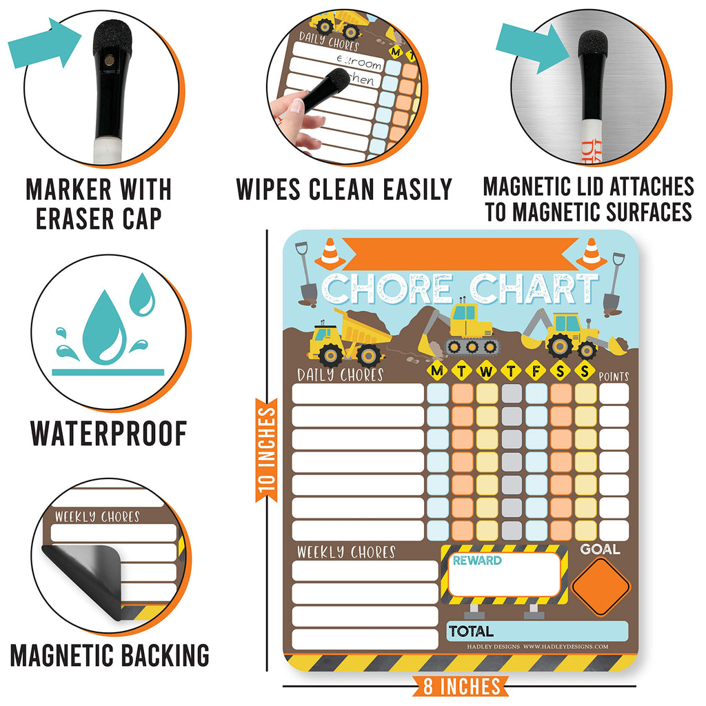 Magnetic Chore and Responsibility Chart for Kids at Home