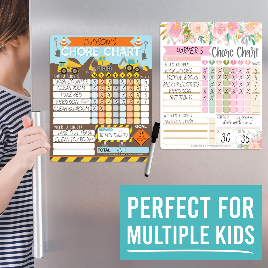 Magnetic Chore and Responsibility Chart for Kids at Home