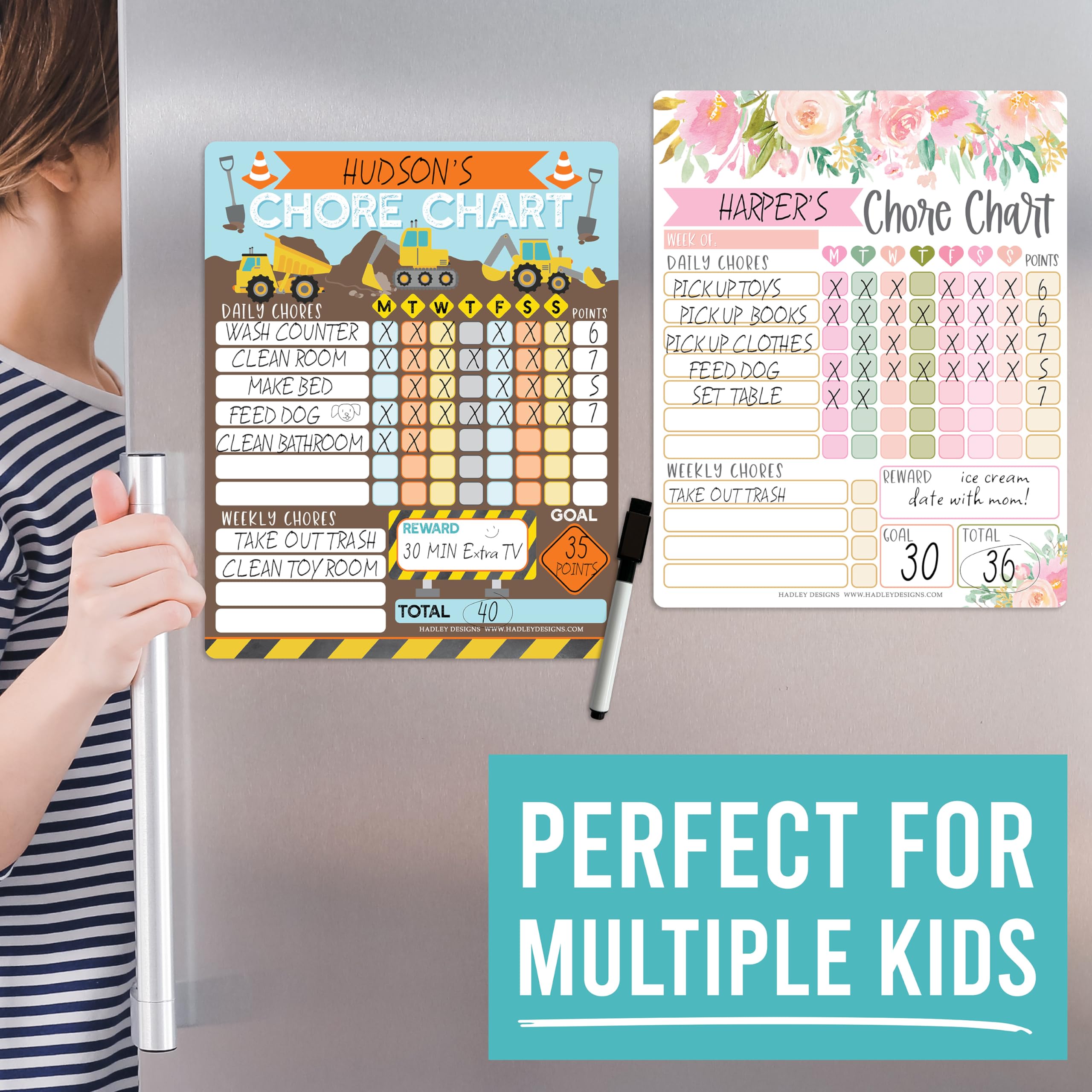 Magnetic Chore and Responsibility Chart for Kids at Home