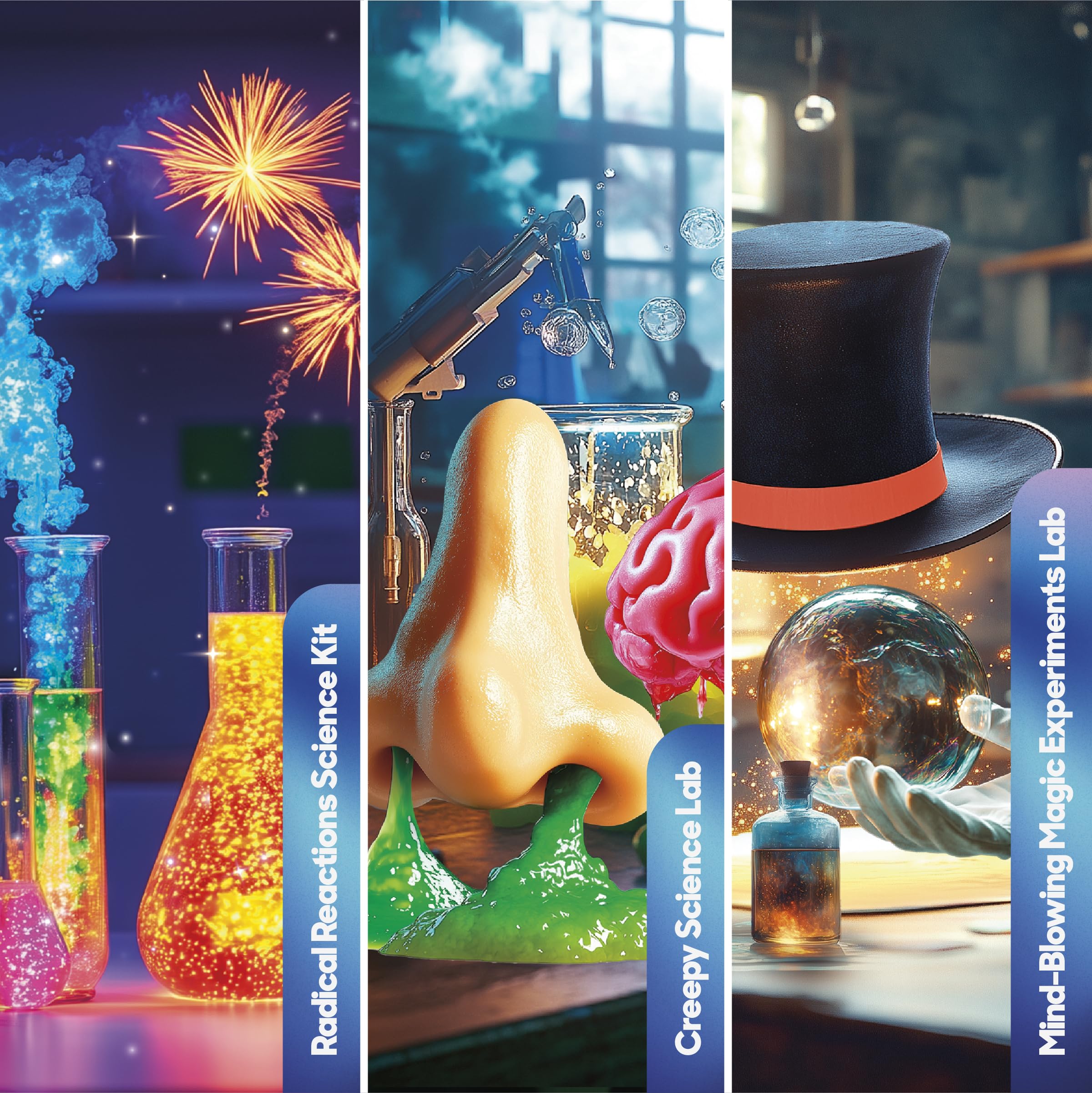 Three in One STEM Science Kit with 84 Experiments for Ages 8 Plus