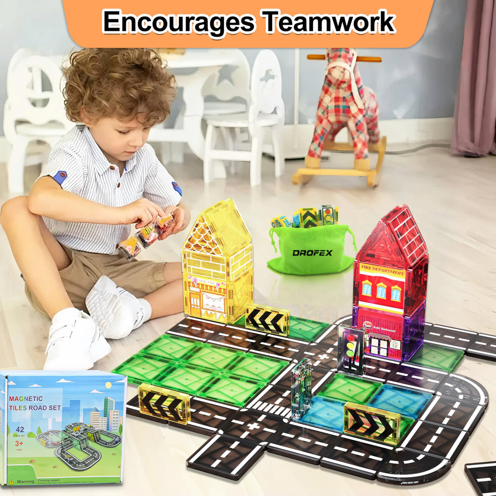 Magnetic Road Tiles Building Set
