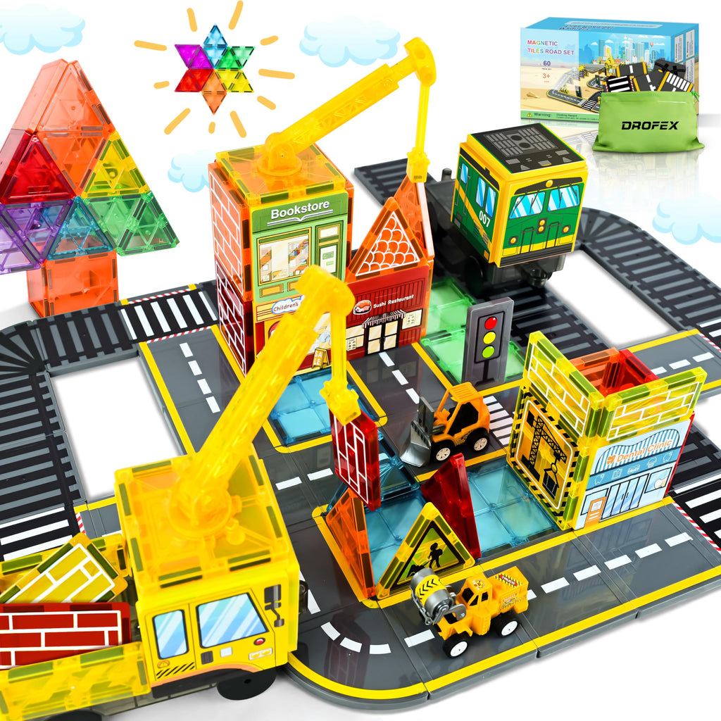 Magnetic Road Tiles Building Set