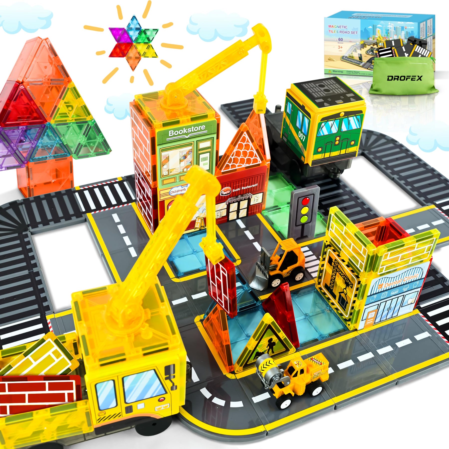 Magnetic Road Tiles Building Set